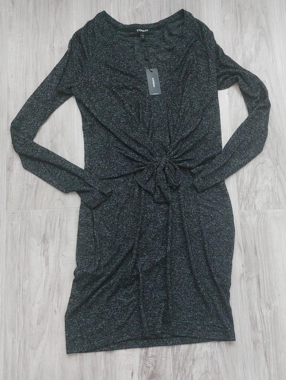 Express Charcoal Long Sleeve Dress